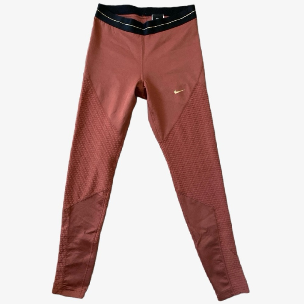 Nike Pro DRI-FIT Women's Leggings in Rust and Black
